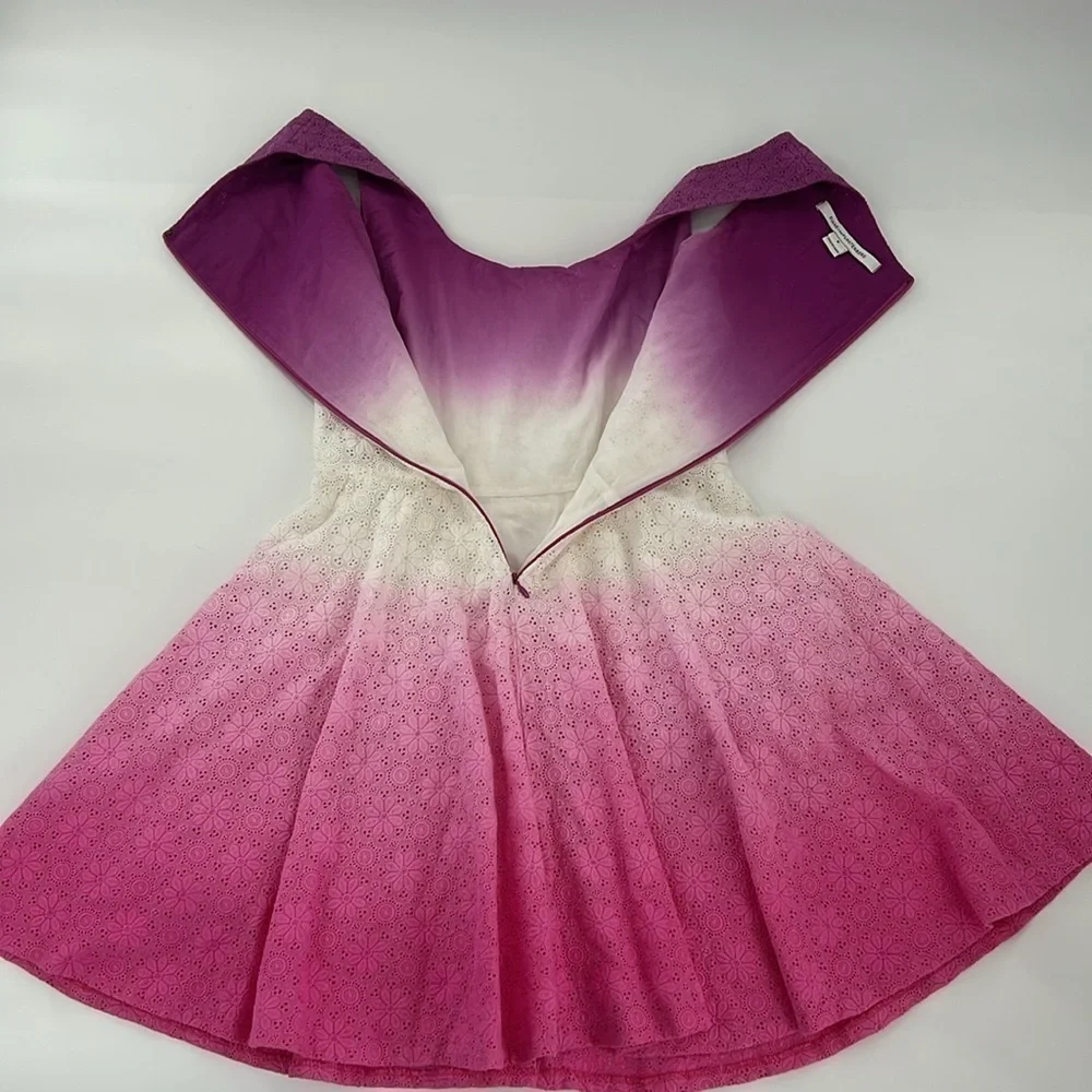 Diane Von Furstenberg dress eyelet flare‎ Jeannie Ombre feminine romantic cotton